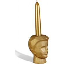 Altın Mumluk Şamdan Ince Mum Uyumlu Model 10