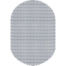 Decofloor Halı Bubble Tavşan Tüyü gri Oval Ekstra Yumuşak Dokulu Peluş Halı
