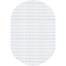Decofloor Halı Bubble Tavşan Tüyü beyaz Oval Ekstra Yumuşak Dokulu Peluş Halı