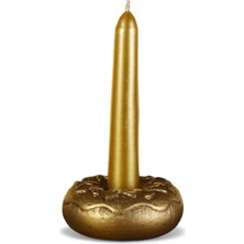 Mumluk Şamdan Ince Mum Uyumlu Gümüş Eskitme Renk Model 33