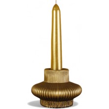 Mumluk Şamdan Ince Mum Uyumlu Altın Eskitme Renk Model 15