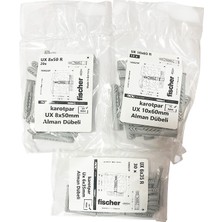 Fischer Ux Evrensel Dübel Seti 6/8/10 Ölçülerinde - Yüksek Kaliteli Naylon, Maksimum Tutma Gücü