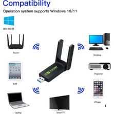 Sinyal Güçlendirici Kablosuz USB Antenli Dongle 1300MBPS Wifi Adaptörü Dual Band 2.4g/5ghz