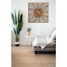 Dekoratif Lazer Kesim Ahşap Duvar Saati 40X40 cm