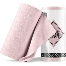 Fantasti Clean Çok Amaçlı Rulo Mikrofiber Temizlik Bezi 30X30 40 Yapraklı Pembe