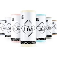 Fantasti Clean Çok Amaçlı Rulo Mikrofiber Temizlik Bezi 30X30 40 Yapraklı Pembe