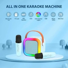 Araoke Hoparlör 5W Tf Kart/usb/tws Özellikli 2inch Bass Mikrofonlu Rgb Işıklı Bluetooth Speaker