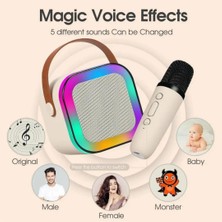 Araoke Hoparlör 5W Tf Kart/usb/tws Özellikli 2inch Bass Mikrofonlu Rgb Işıklı Bluetooth Speaker