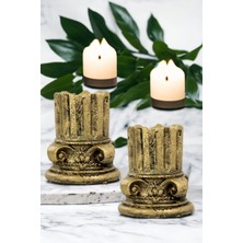 Şamdan Mumluk Dekoratif Mumluk Tealight Mumluk Model 39 Ikili Mumluk