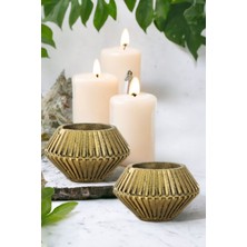 Şamdan Mumluk Dekoratif Mumluk Tealight Mumluk Model 37 Ikili Mumluk