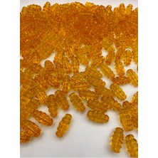 Hedef Bijuteri 100GR Turuncu Renk Makarna Model Burgulu,kovan Akrilik Boncuk, Çanta Yapım,hobi Boncuğu (~52 Adet)