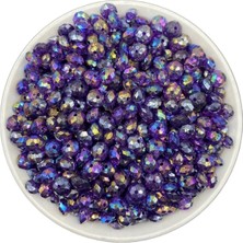 Hedef Bijuteri Mor Renk 8mm Basık Janjanlı Akrilik Boncuk,parlak Takı Yapım Hobi Boncuğu (50GR,~290 Adet)