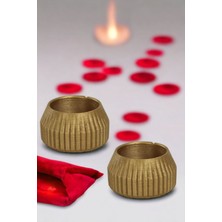 Şamdan Mumluk Dekoratif Mumluk Tealight Mumluk Model 38 Ikili Mumluk