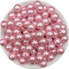 Hedef Bijuteri 12MM Açık Pembe Cam İnci Boncuk Renkli Plastik Takı Aksesuar Yapım Boncuğu (50GR, 23ADET)