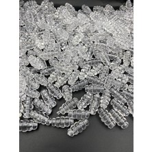 Hedef Bijuteri Şeffaf  Renk Makarna Model Burgulu,kovan Akrilik Boncuk, Çanta Yapım,hobi Boncuğu (~52 Adet)