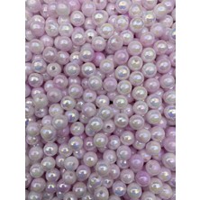 Hedef Bijuteri 50GR 8mm Pembe Ebruli Sedefli Janjanlı Pastel Inci Boncuk,takı Yapımı,hobi,çanta Boncuğu (~200 Adet)