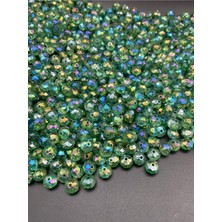 100GR Zümrüt Yeşili Renk Basık 10MM Janjanlı Akrilik Boncuk,takı,çanta Yapım Boncuğu (300 Adet)