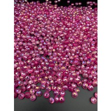 Fuşya /koyu Pembe Renk 8mm Basık Janjanlı Akrilik Boncuk,takı , Çanta Yapım Boncuğu (50GR,~290 Adet)