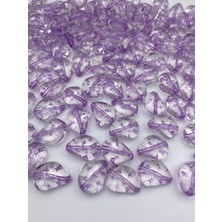 Hedef Bijuteri 100GR Yıldızlı Çakıl Model Içi Mor/lila Çizgili Şeffaf Akrilik Boncuk Çanta Yapım Boncuğu (~25ADET)