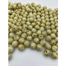 Hedef Bijuteri 15MM Gold Yaldızlı Krem Boncuk,takı Yapımı, Çanta Boncuğu (100GR,~50 Adet Boncuk)