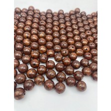 Hedef Bijuteri 16MM Kahverengi Mermer Model Takı ve Çanta Yapım Boncuğu (100GR,~43ADET)