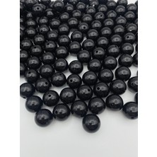 Hedef Bijuteri 100GR  18MM Siyah Renk  Lüks / Lüx  Kaplama Plastik Inci Boncuk , Takı Boncuğu (100GR,~30 Adet)