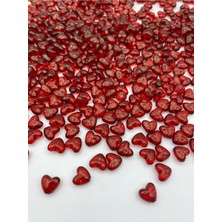 Hedef Bijuteri 10MM Kırmızı Akrilik Kalp Model Boncuk 25GR Hobi Takı Yapımında Kullanım İçin
