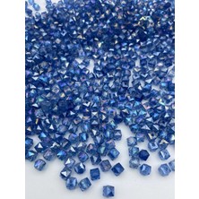 Hedef Bijuteri 50GR 8mm Janjanlı Saks / Koyu Mavi Küp,kübik Model Akrilik Boncuk,takı.çanta BONCUĞU(50GR,~200 Adet)