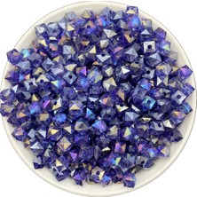 Hedef Bijuteri 50GR 8mm Janjanlı Koyu Mor / Koyu Lila Küp,kübik Akrilik Boncuk,takı.çanta BONCUĞU(50GR,~200 Adet)