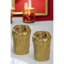 Şamdan Mumluk Dekoratif Mumluk Tealight Mumluk Model 29 Ikili Mumluk