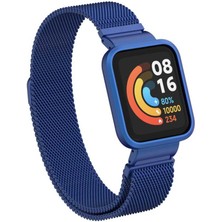 Heptek İletişim Xiaomi Redmi Watch (Mi Watch Lite) Uyumlu Krd-58 Metal Kordon - Mavi