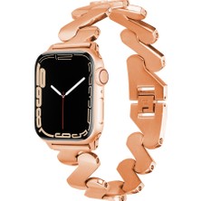 Heptek İletişim ​​​watch 7 45MM Kordon Uyumlu Krd-80 Metal Strap Kayış - Rose Gold