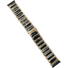 Gear S2 (20MM) Seramik Metal Kordon Zore - Siyah-Gold