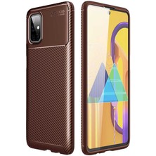 Heptek İletişim Galaxy M51 Kılıf Negro Silikon Kapak-Kahverengi