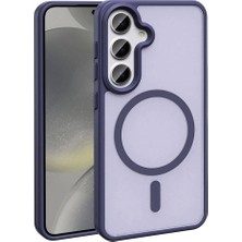 Galaxy S24 Kılıf Magsafe Şarj Özellikli Mat Arka Yüzey Zore Sio Kapak-Koyu Mor