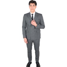 Erkek Ince Çizgili Kruvaze Takım