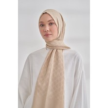 Armanda Zincir Desenli Cotton Monogram Şal - Bej