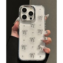 Kılıf House Iphone Uyumlu Lux Simli Şeffaf Fiyonklu Kılıf