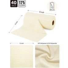Fantasti Clean Çok Amaçlı Rulo Mikrofiber Temizlik Bezi 30X30 40 Yapraklı Bej