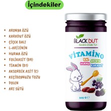 Blackdut-Vitamino Çocuklar Için Vitaminli Karışım-Macun 315 gr - Karadut Özü-Keçiboynuzu-Aronya-Hurma