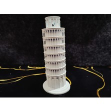 Hediyehanem Pizza Kulesi 3D Maket Model Dekor Biblo Pisa Tower 14 x 6.5 x 6.5 cm