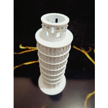 Hediyehanem Pizza Kulesi 3D Maket Model Dekor Biblo Pisa Tower 14 x 6.5 x 6.5 cm