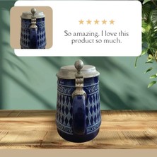 Asya Gümrük Malları Antika Kupa Bardak , Kupa Bardak , Bardak , Vintage Kupa, Alman Seramik Tankart, Zin Kapanlı Gewofag