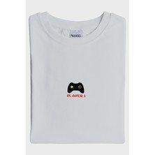 Player 1 ve Player 2 Nakış Sevgili Kombin Çift Tişörtleri - Gamer, Oyuncu Hediyesi - 2 Adet