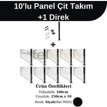 Telfence 10'lu Panel Çit Takım Çift Telli + 1 Direk Avantaj Paketi (25 Metre)