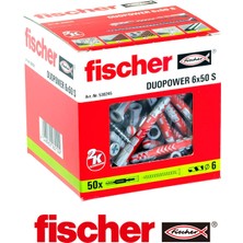 Fischer 538245 Duopower 50 Adet 6X50 Dübel 50 Adet 4,5X60 Vida
