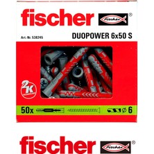 Fischer 538245 Duopower 50 Adet 6X50 Dübel 50 Adet 4,5X60 Vida