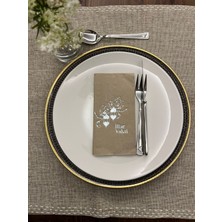 Gümüş Yaldızlı Kraft Iftar Vakti Garson Peçete 16 Adet