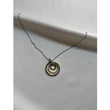 Jern Jewelry Silver Çelik Iç Içe Halka Detaylı Kolye
