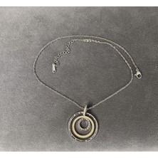 Jern Jewelry Silver Çelik Iç Içe Halka Detaylı Kolye